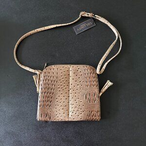 Deluxity Los Angeles Tan/Cream Textured Crossbody Shoulder Bag